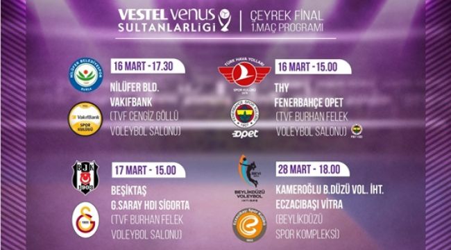Sultanlar Ligi'nde Çeyrek Final Heyecanı Başlıyor