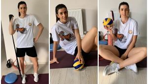 Merve Dalbeler Aslan evden aktarıyor